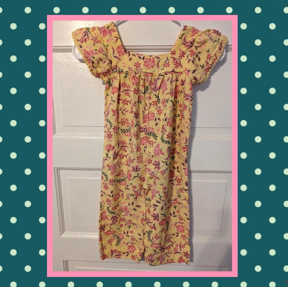 NWOT Yellow And Pink Wide leg Romper, Old Navy Size 3T